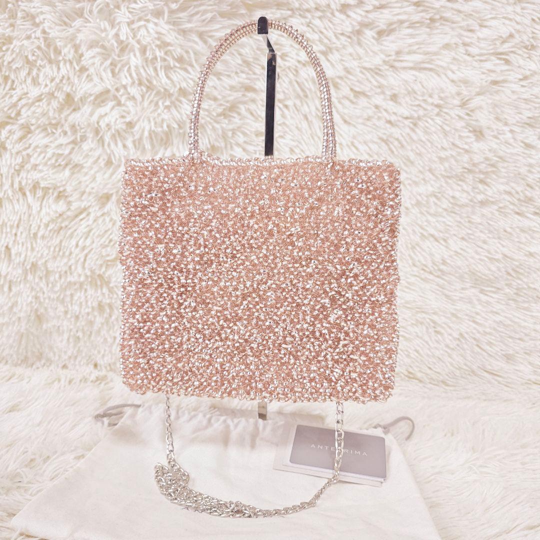 極美品✨アンテプリマ ピンク シルバー ミディアム チェーン