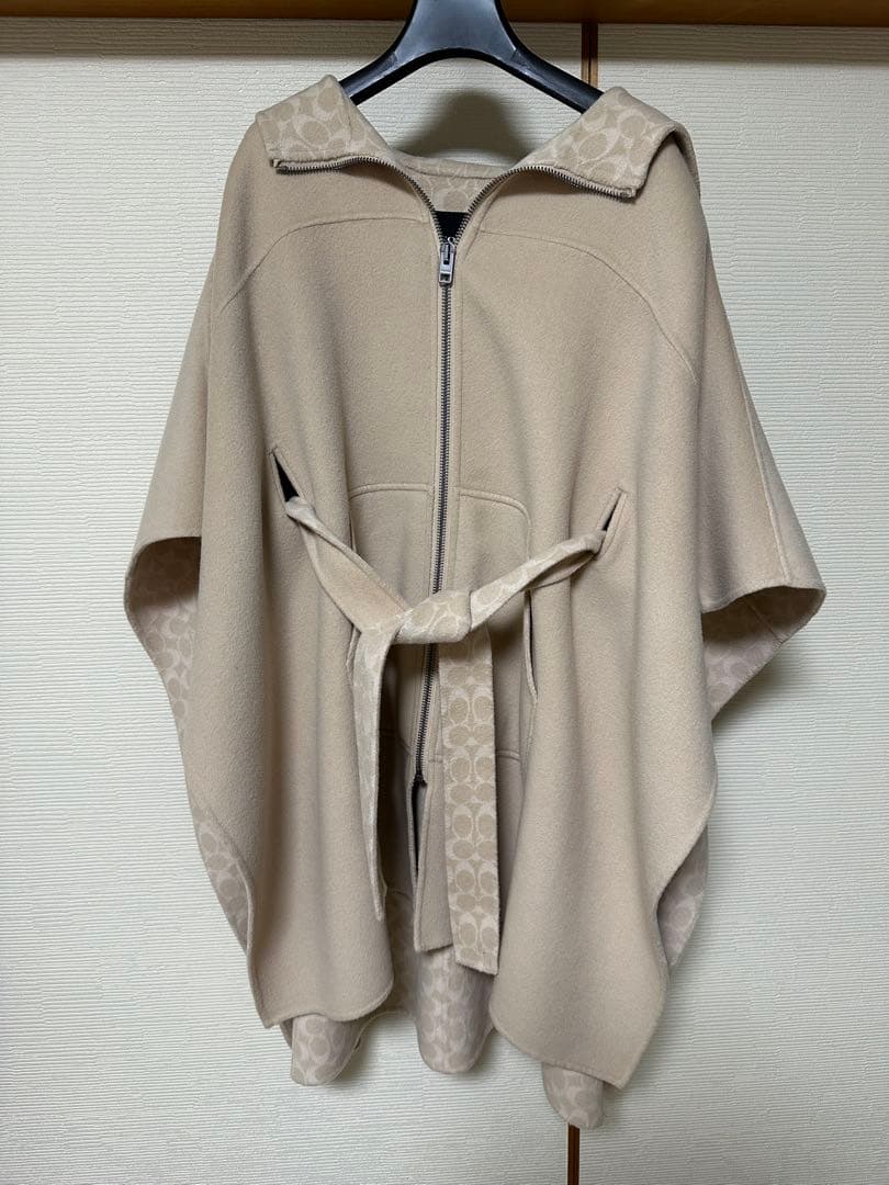 新品未使用⭐︎COACH ダブルフェイス⭐︎カシミヤ⭐︎ケープ ポンチョ　XS