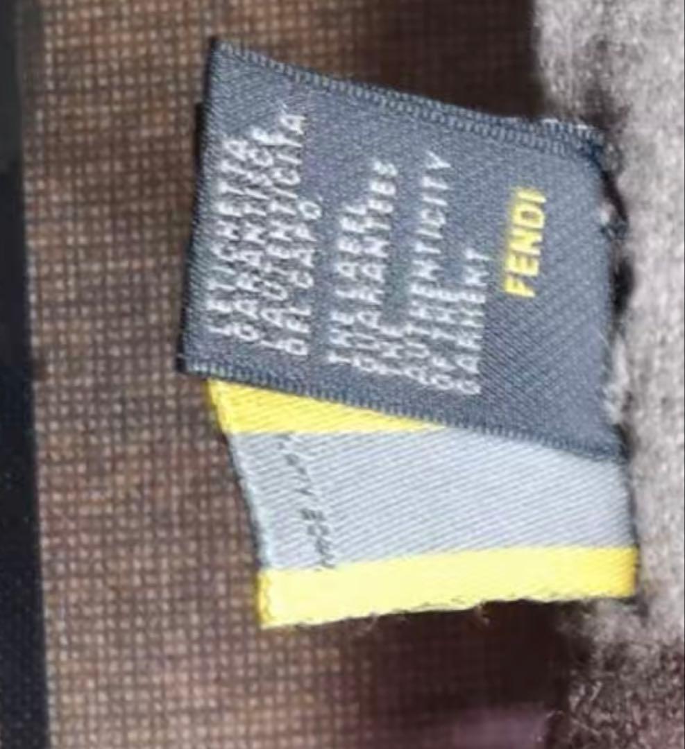 yamajun　Fendi ブラウン系 ロゴ　100%ウールマフラー