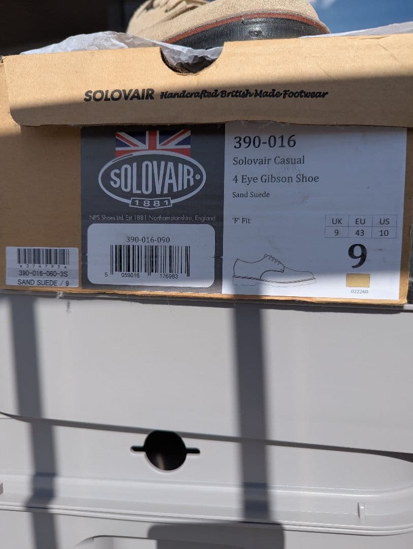 solovair ソロヴェアー 4 eyelet gibson サンドスエード