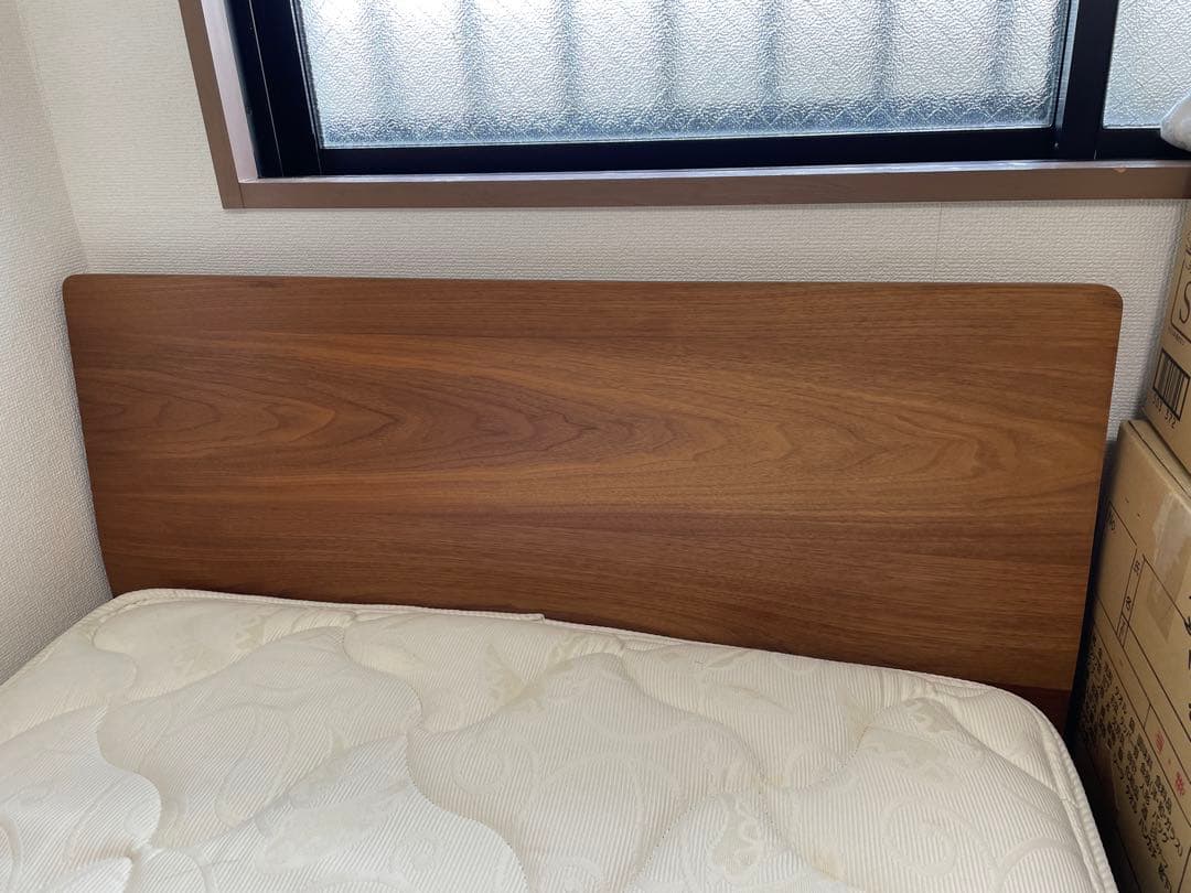 【お値下げ】無印良品　ベッドフレーム（旧型ヘッドボード付）シングル　ウォールナッ