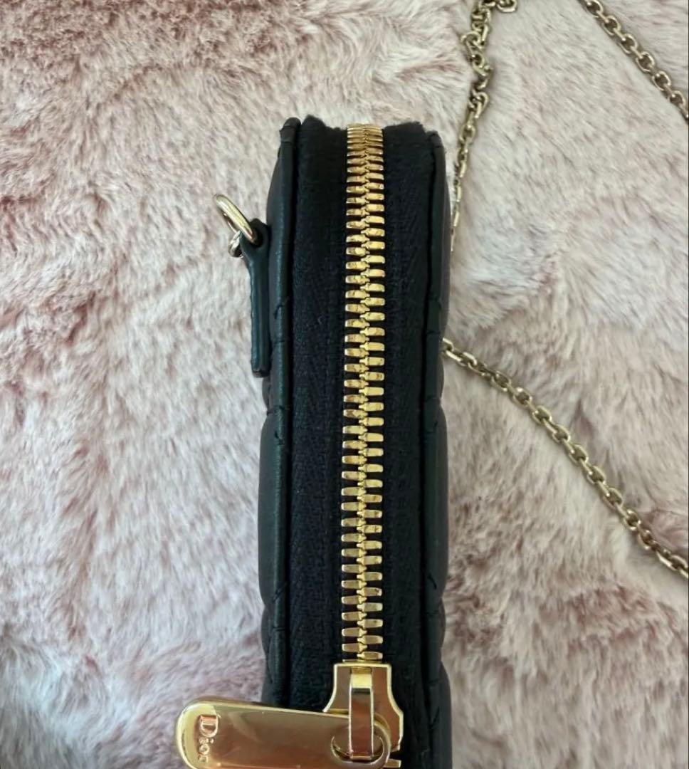 Ladydior フォンホルダー　カナージュラムスキン　保存袋付き