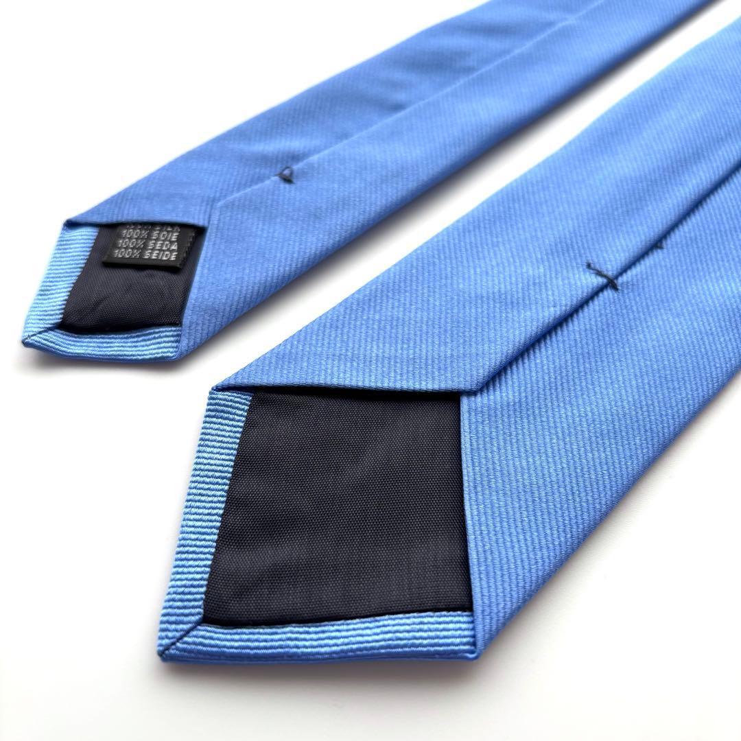 ꧁新品未使用꧂ ブリューワー カルティエ ネクタイ ナロータイ ソリッド ブルー