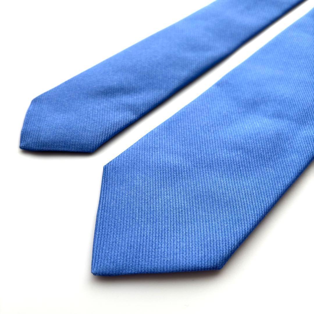 ꧁新品未使用꧂ ブリューワー カルティエ ネクタイ ナロータイ ソリッド ブルー