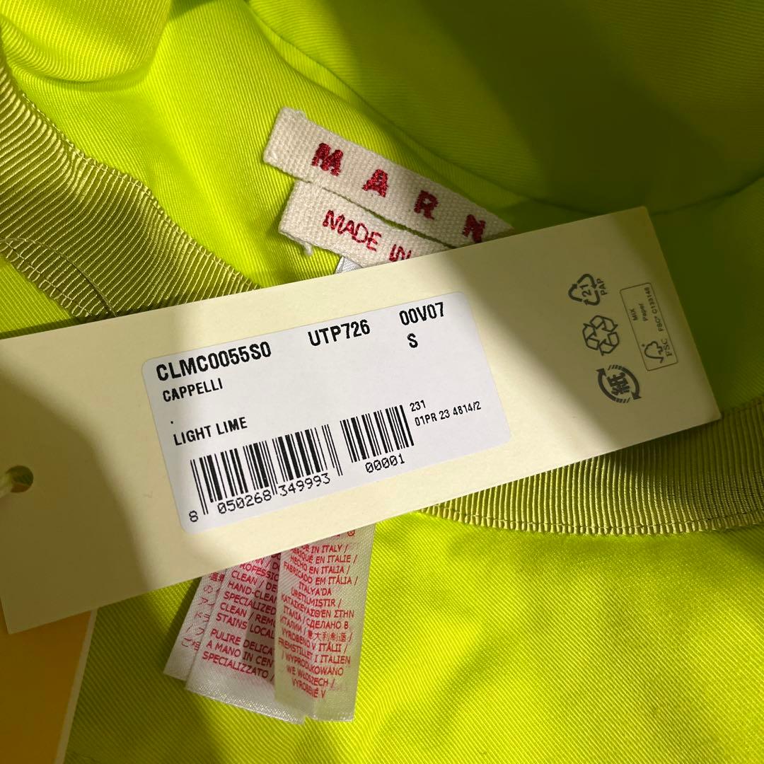 冬物大セール‼️Marni ネオンイエロー バケットハット ボア