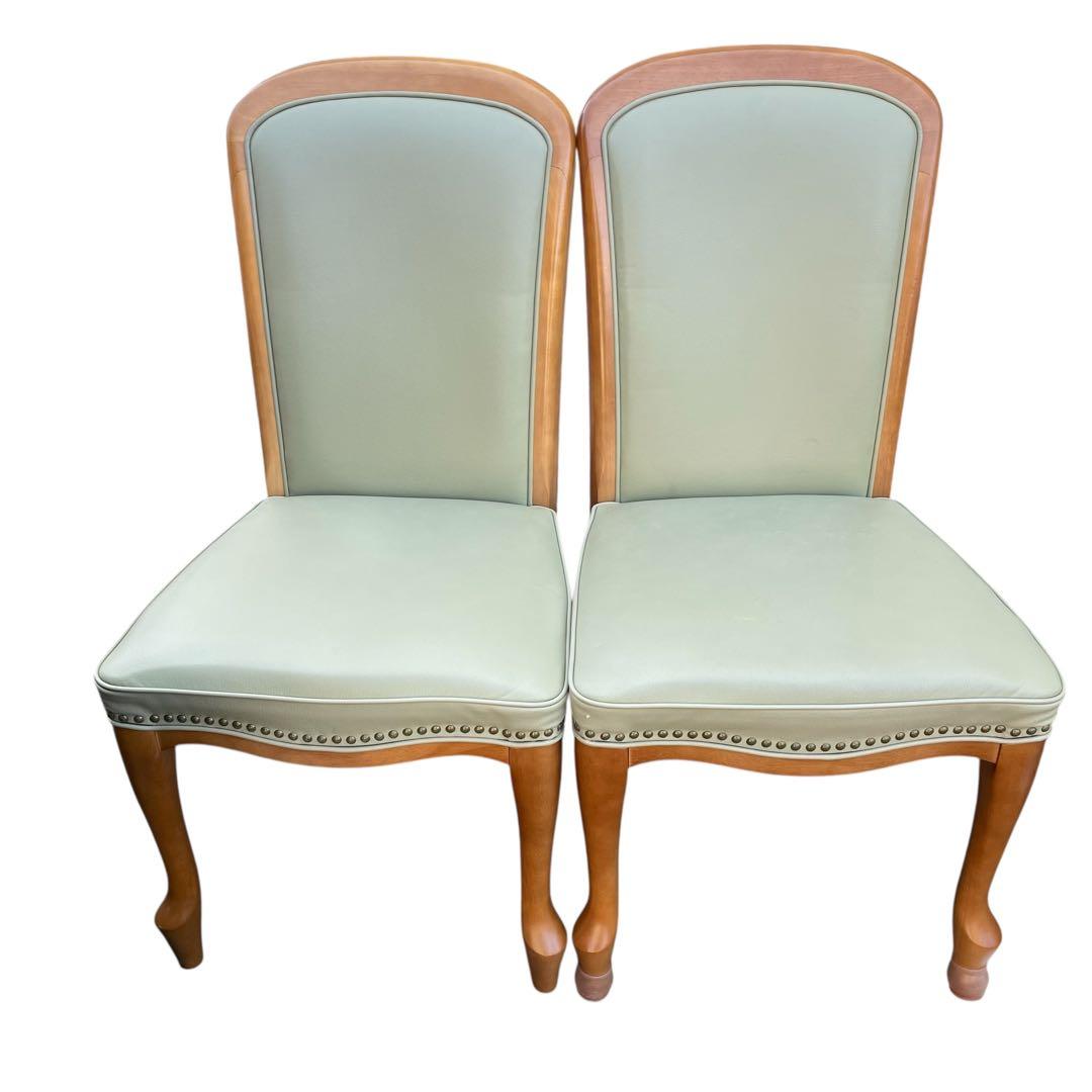 2脚　maruni マルニ ベルサイユ ダイニングチェア 椅子 鋲打ち 猫脚