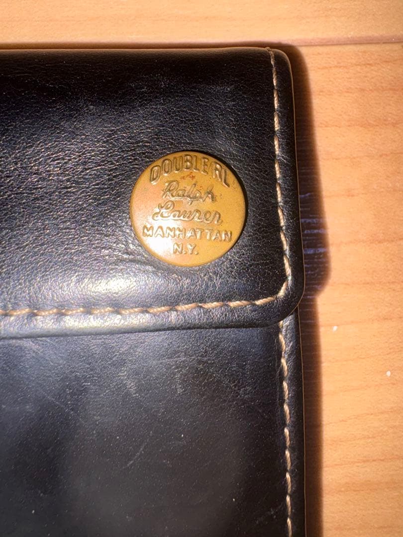 値下げ要相談 RRL レザー 二つ折り財布 黒 コンチョ レア 小銭入れ×