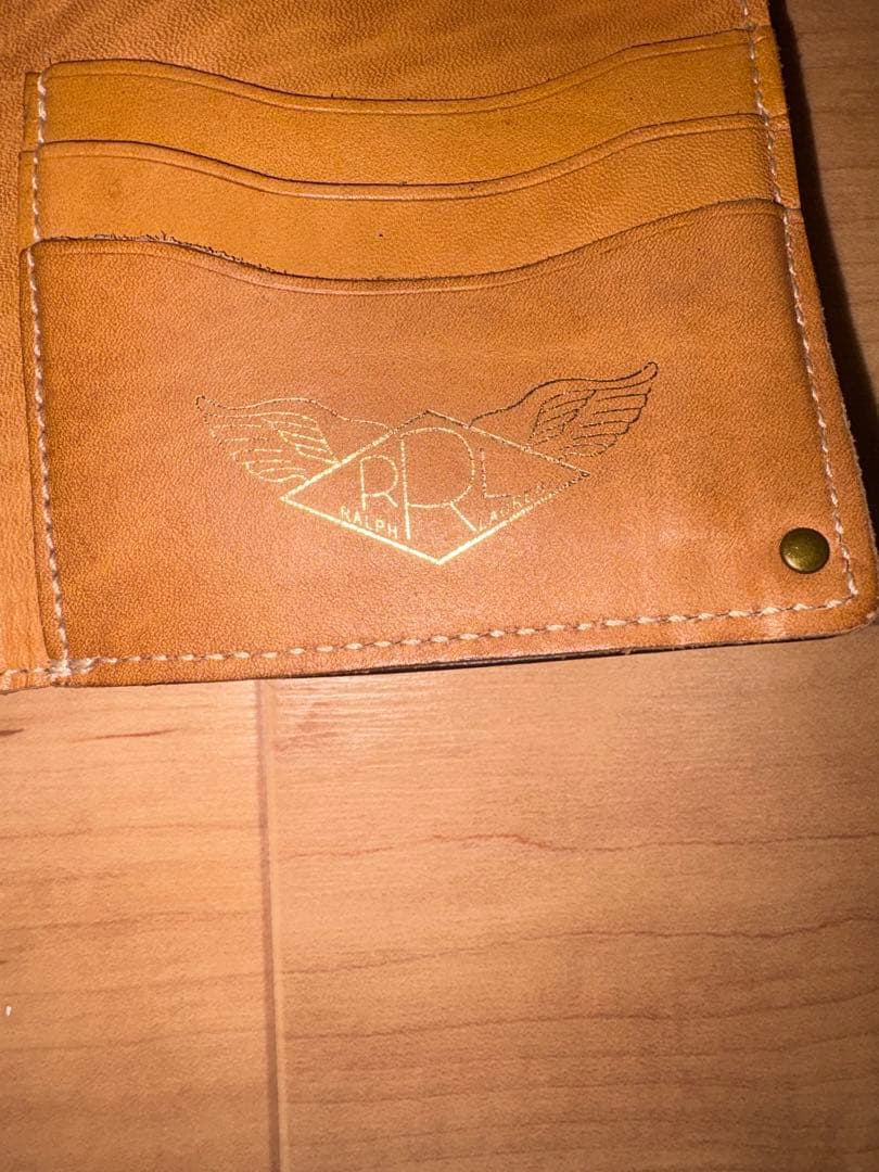 値下げ要相談 RRL レザー 二つ折り財布 黒 コンチョ レア 小銭入れ×