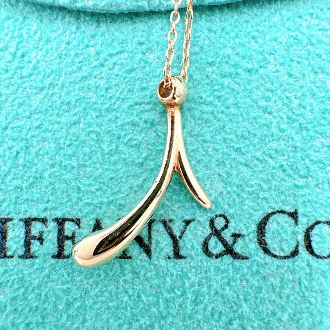 美品 オールドティファニー レター イニシャル i ネックレス k18 ゴールド