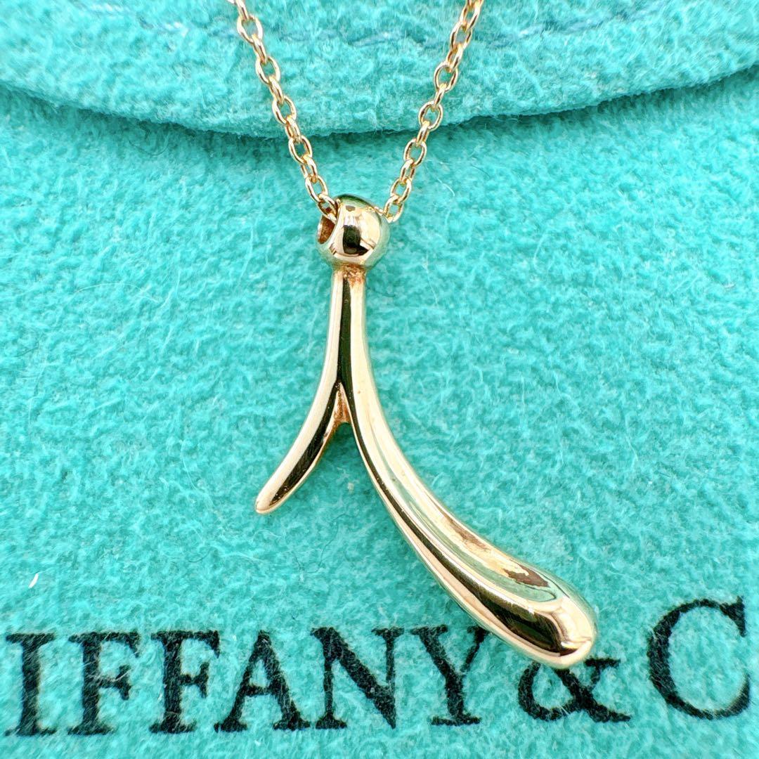 美品 オールドティファニー レター イニシャル i ネックレス k18 ゴールド