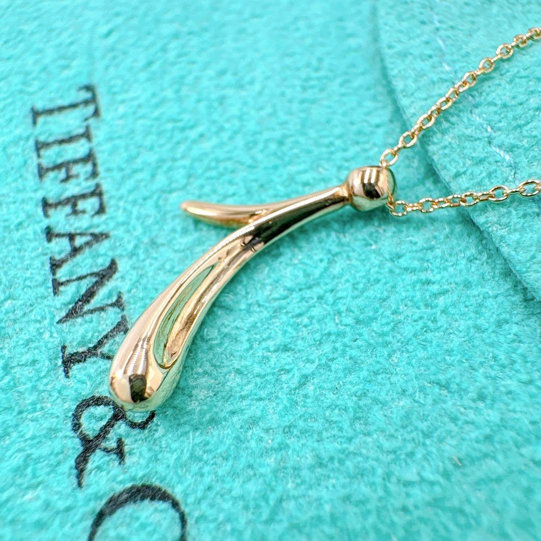 美品 オールドティファニー レター イニシャル i ネックレス k18 ゴールド