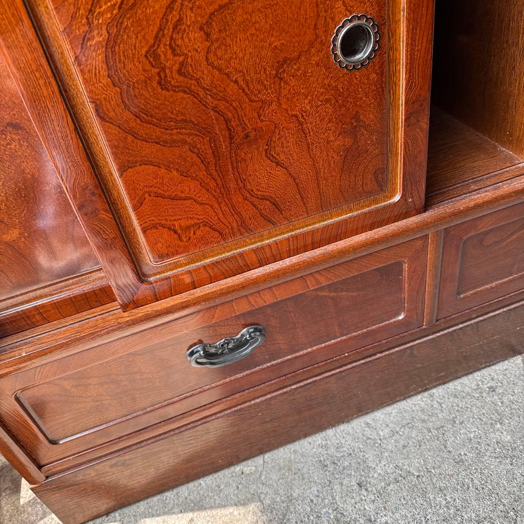 ★最終処分価格★国産　木製　違い棚　引き戸　収納棚