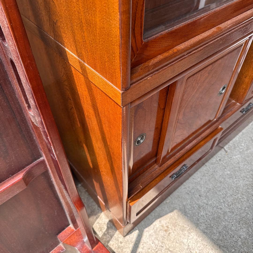 ★最終処分価格★国産　木製　違い棚　引き戸　収納棚