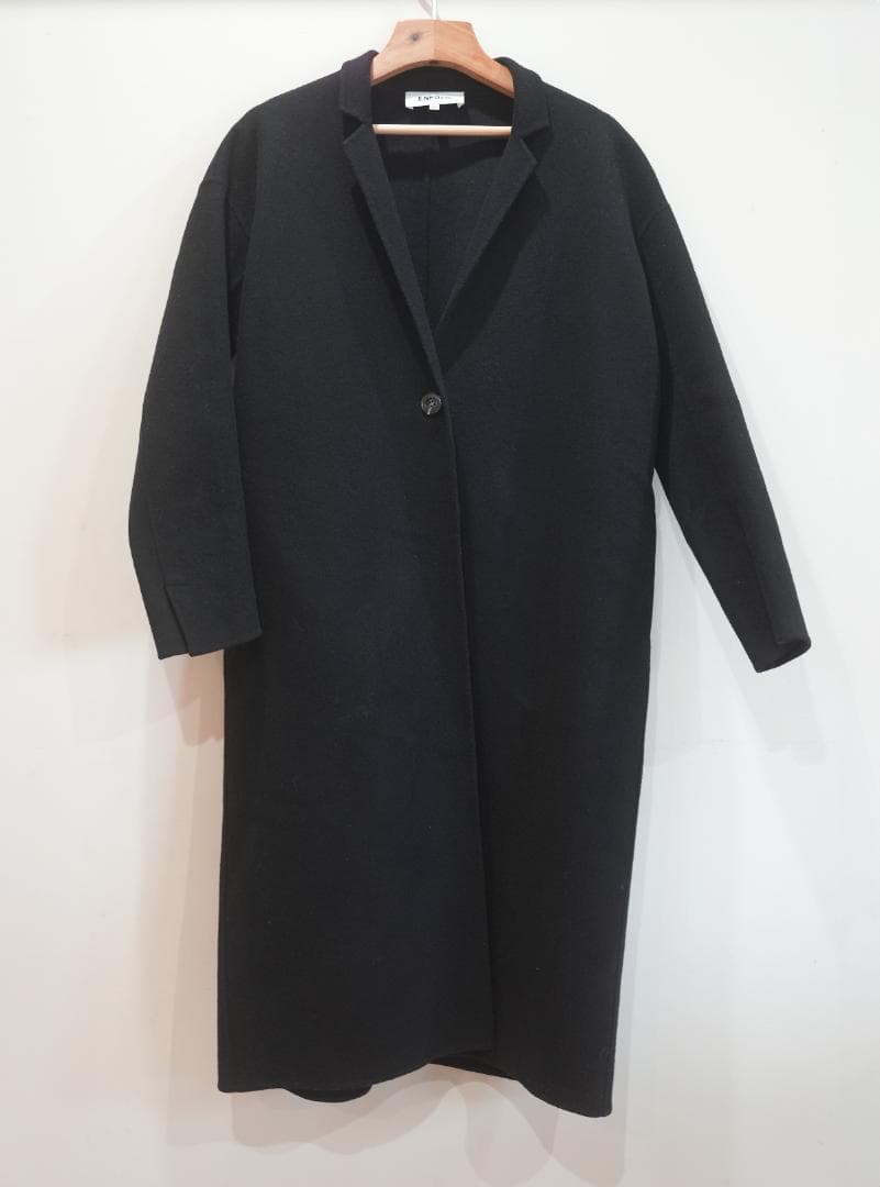 ENFOLD ウールリバーコート ブラック 36 チェスターコート ジャケット
