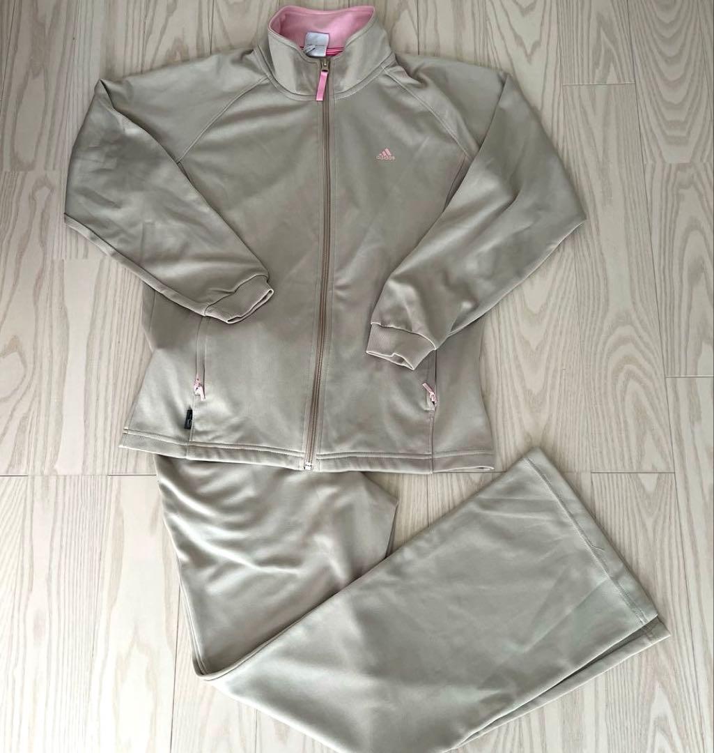 adidas ジャージ上下セット ベージュ・ピンク　レディース