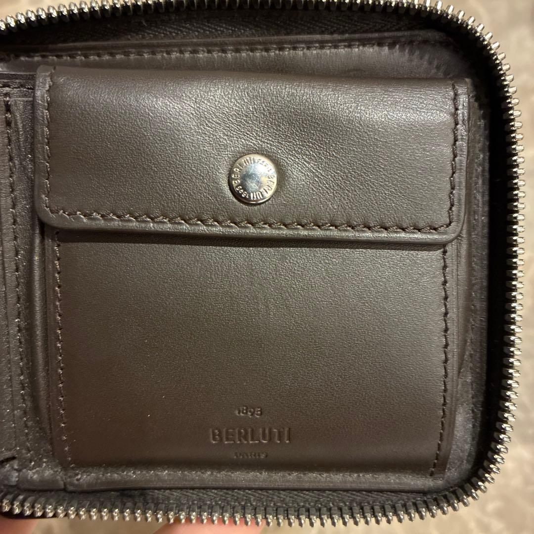 Berluti ダークブラウン レザー二つ折り財布