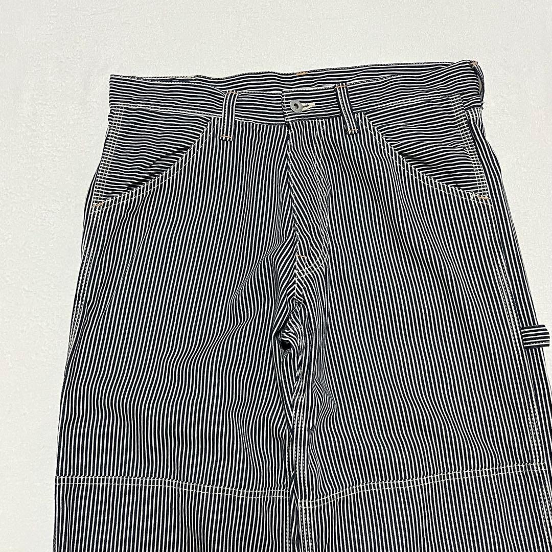 美品 倉敷天領デニム TENRYO ヒッコリー ダブルニーペインターパンツ 36