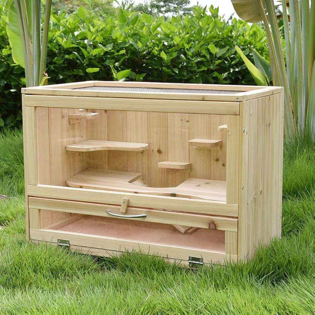 ラスト1点　木製ケージ 大型 小動物用 ハムスター ハムスター ハリネズミ