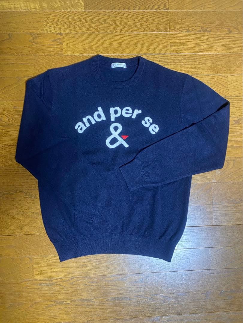 アンパスィ and per se カシミヤ クルーネックセーター メンズ