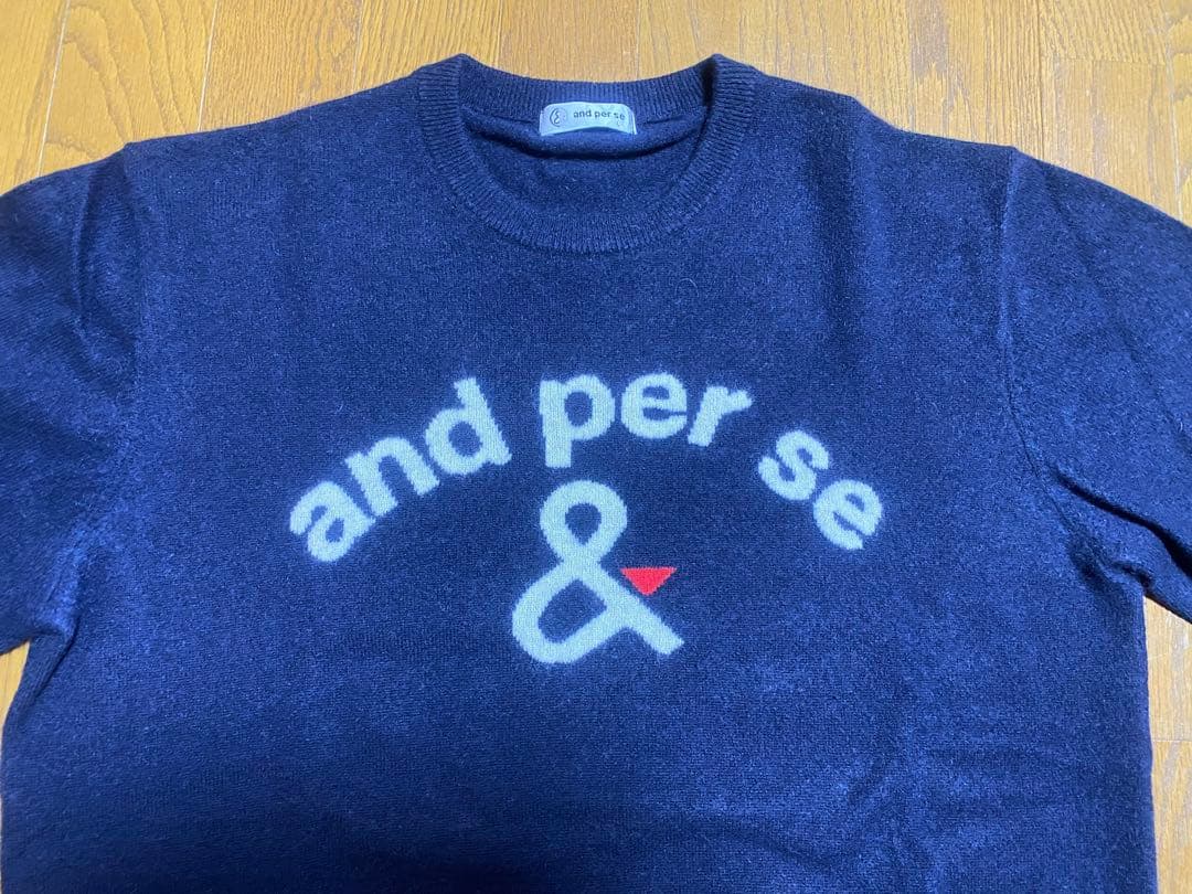 アンパスィ and per se カシミヤ クルーネックセーター メンズ