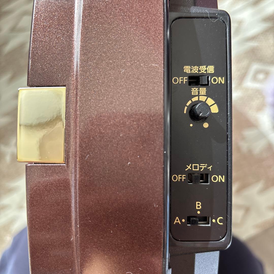 リズム 掛け時計 からくり スモールワールド メロディ 茶 (木目)