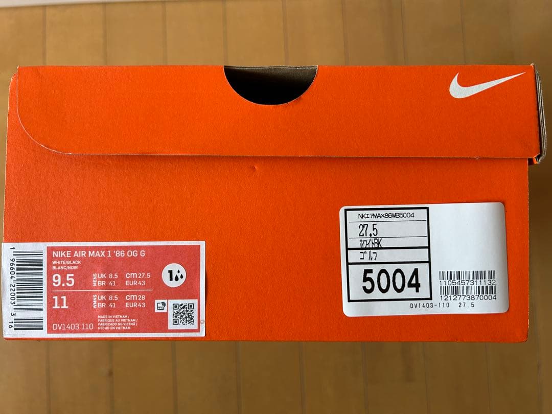 ［新品］NIKEエアマックス １　ゴルフシューズ　ホワイト/ブラック