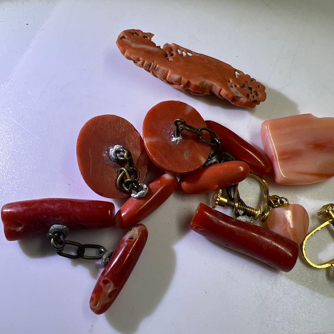 本赤珊瑚アクセサリー色々　46g 東Y8-0203☆2Fトヒチ