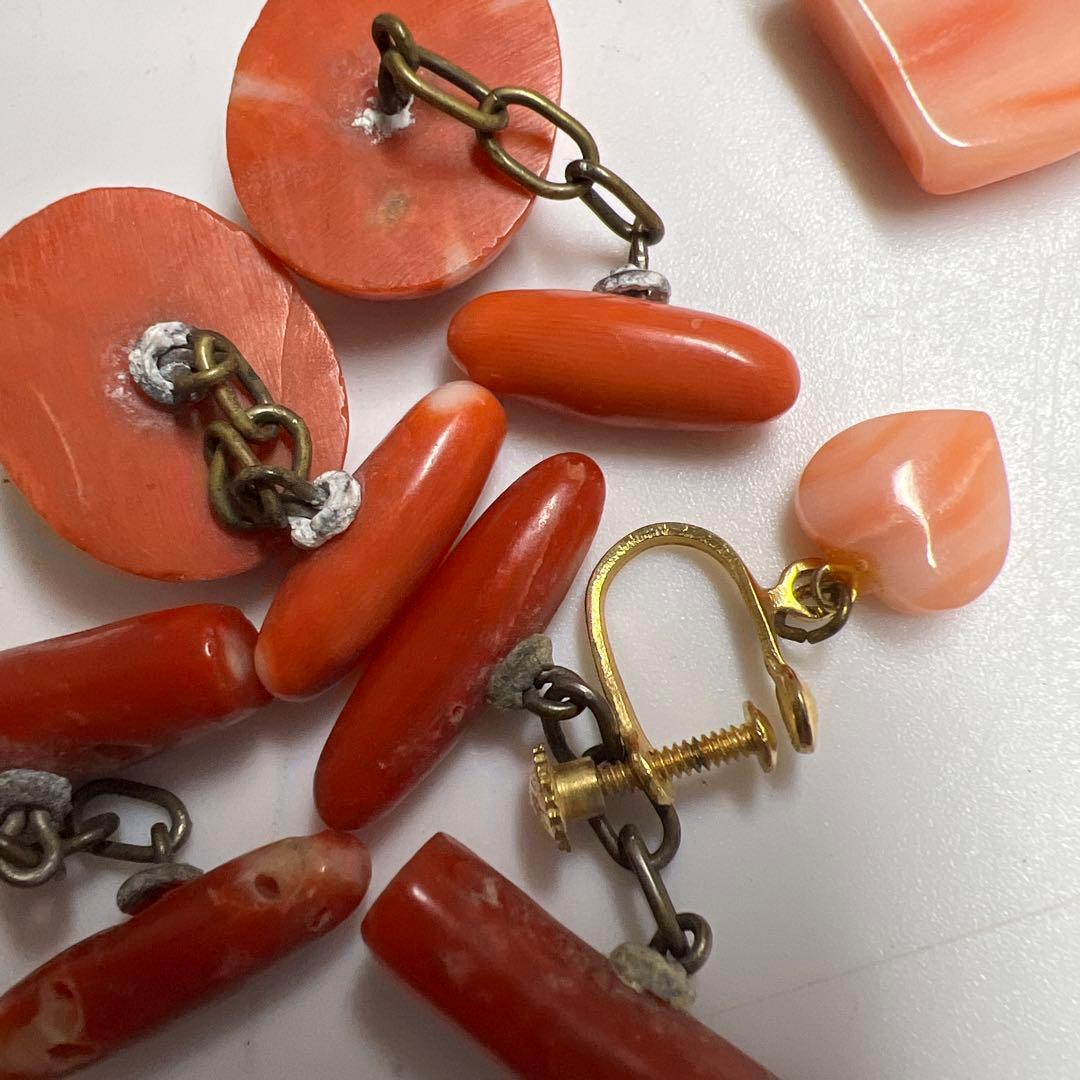 本赤珊瑚アクセサリー色々　46g 東Y8-0203☆2Fトヒチ