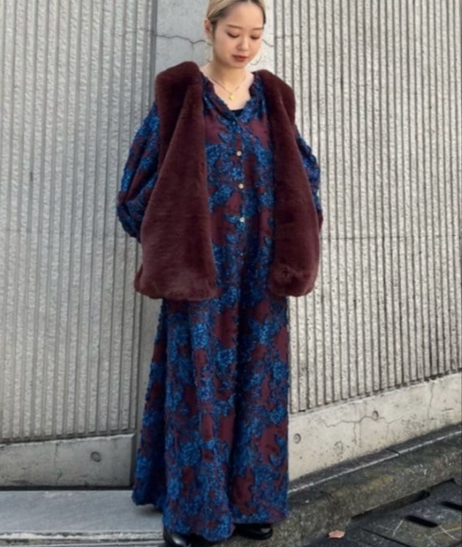 【mag.byc】ジャカードボリュームワンピース