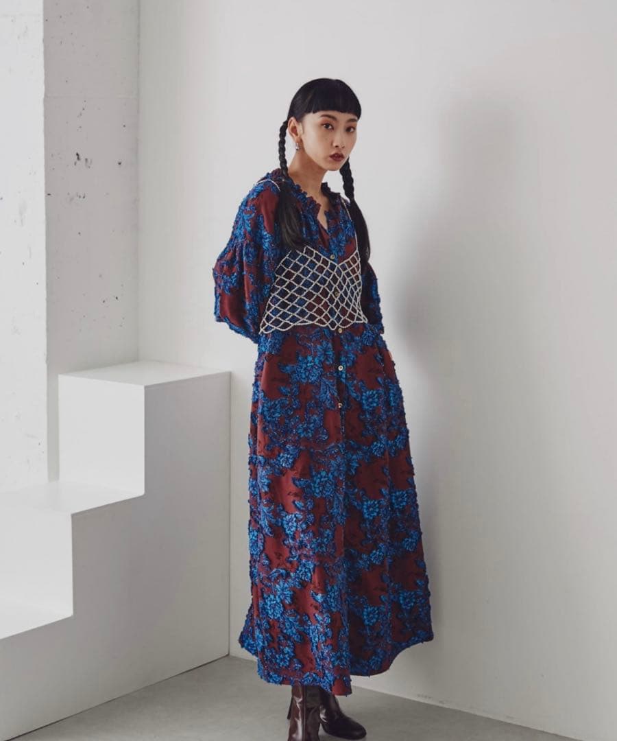 【mag.byc】ジャカードボリュームワンピース