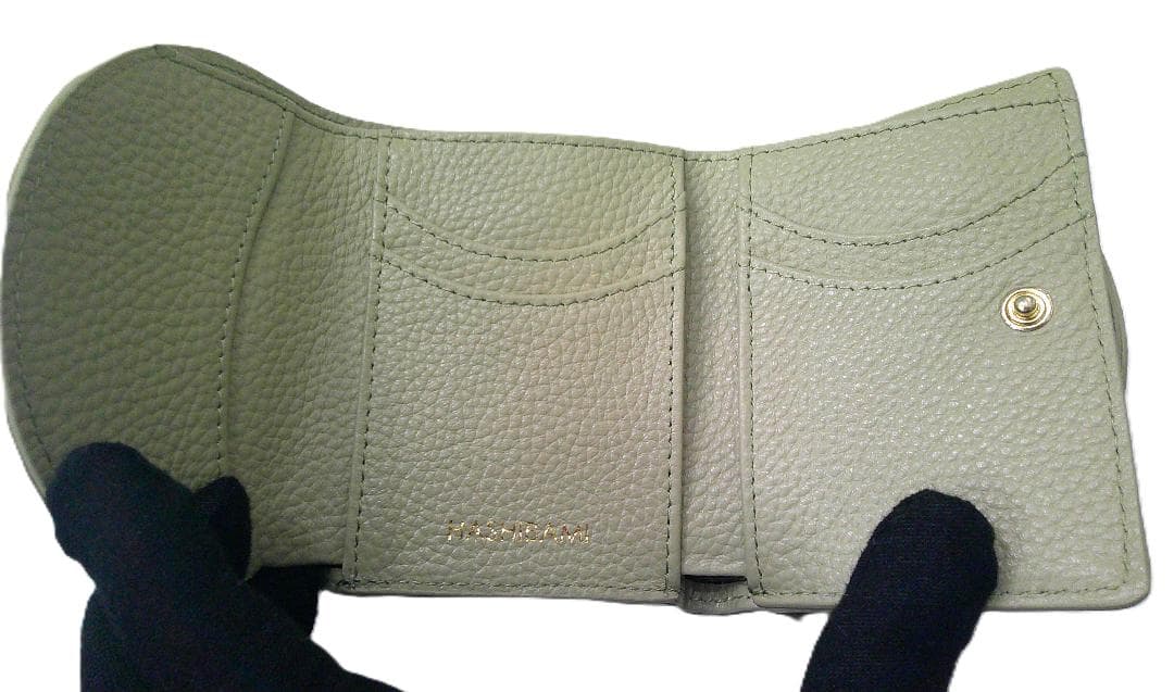 ★未使用 HASHIBAMI ハシバミ 財布 ステッチWフェイス ミニウォレット