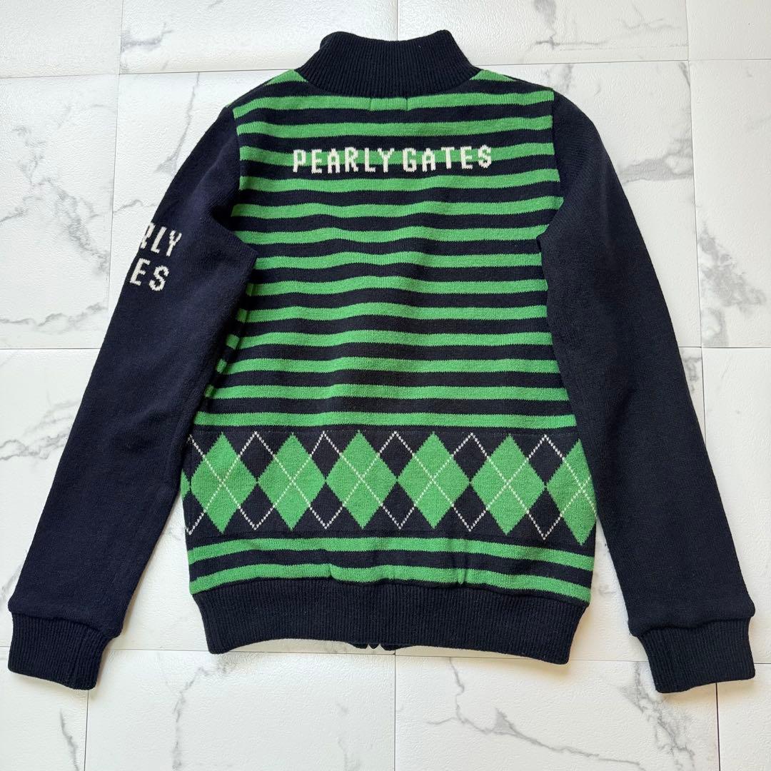 美品 PEARLY GATES パーリーゲイツ 防風防寒 フルジップ ニット