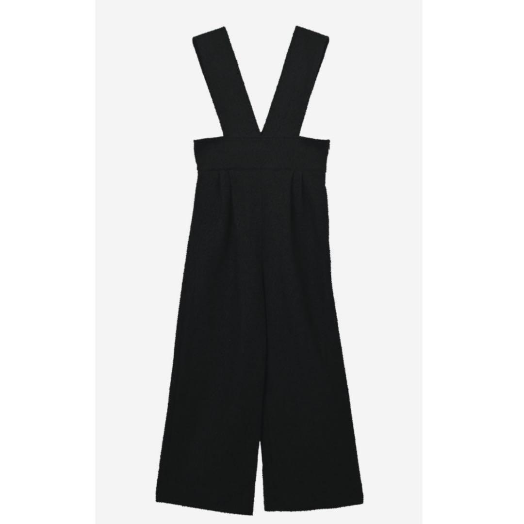 メゾンドドルチェ ツイードサロペットパンツ ブラック M dolce.