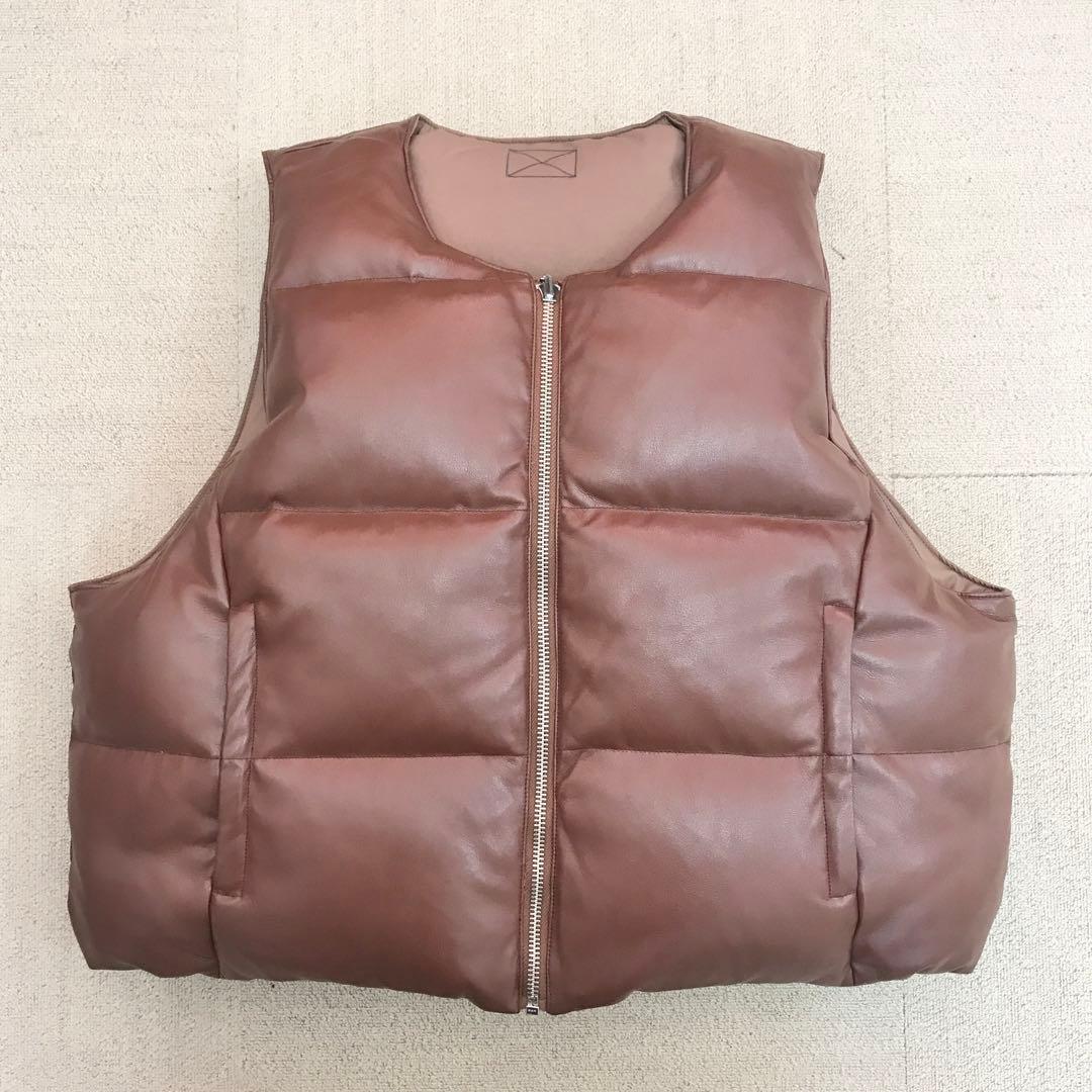 メルヴィンス ベスト L リモンタ リバーシブル ダウン レザー S3273