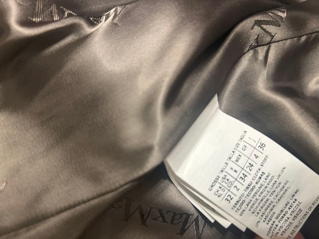 大特価 MaxMara 白タグ美品 カシミアウールコート