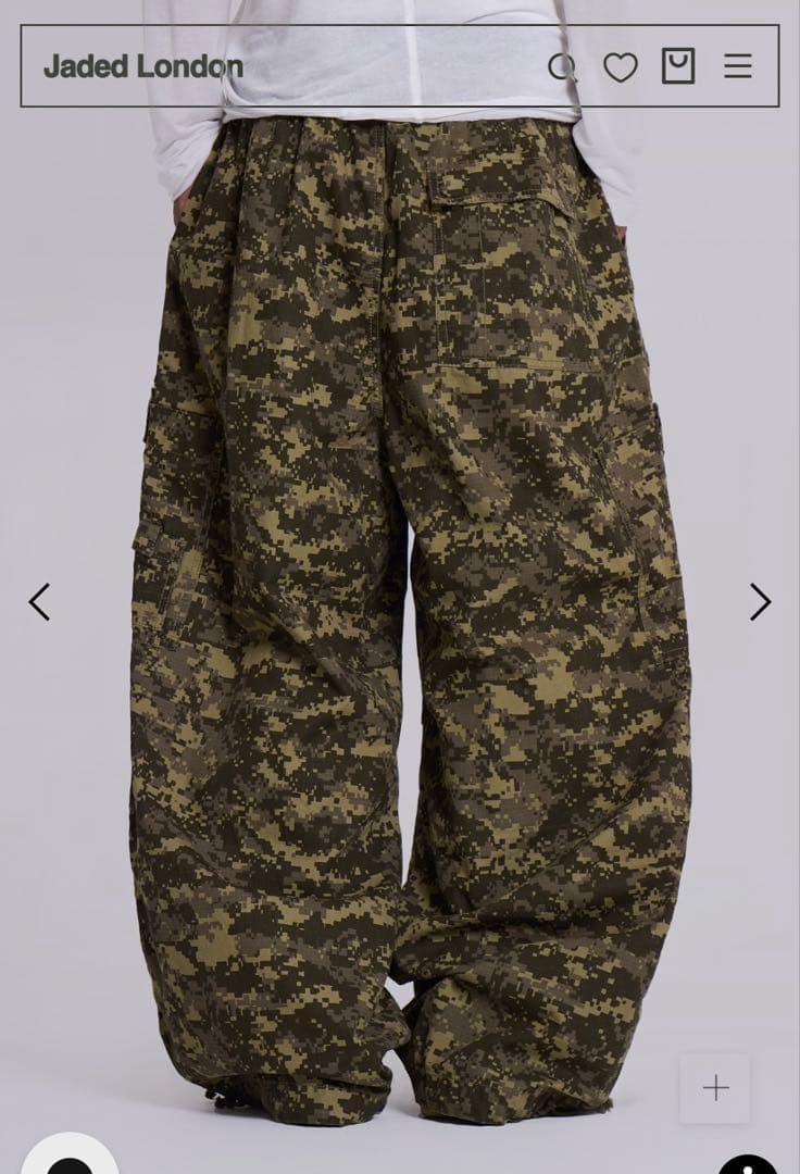Jaded London デジタルカモ パラシュートパンツ
