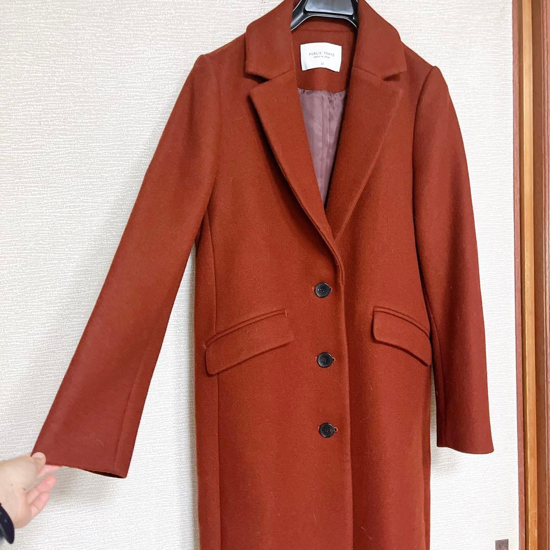 PUBLIC TOKYO カシミヤ混チェスターウールコート