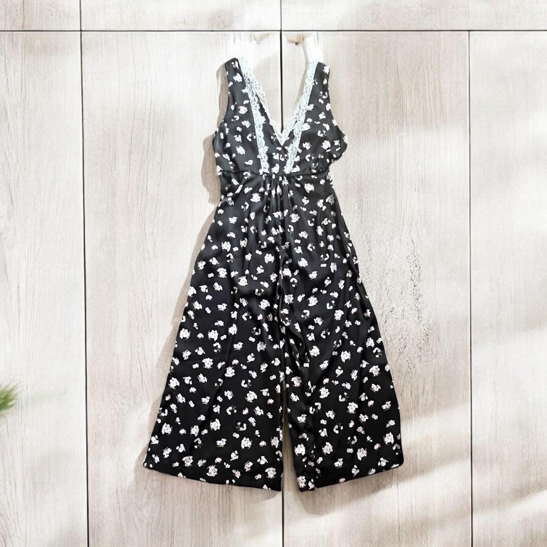 mikomori ミコモリ フラワー柄ノースリーブパンツドレス Mサイズ 極美品