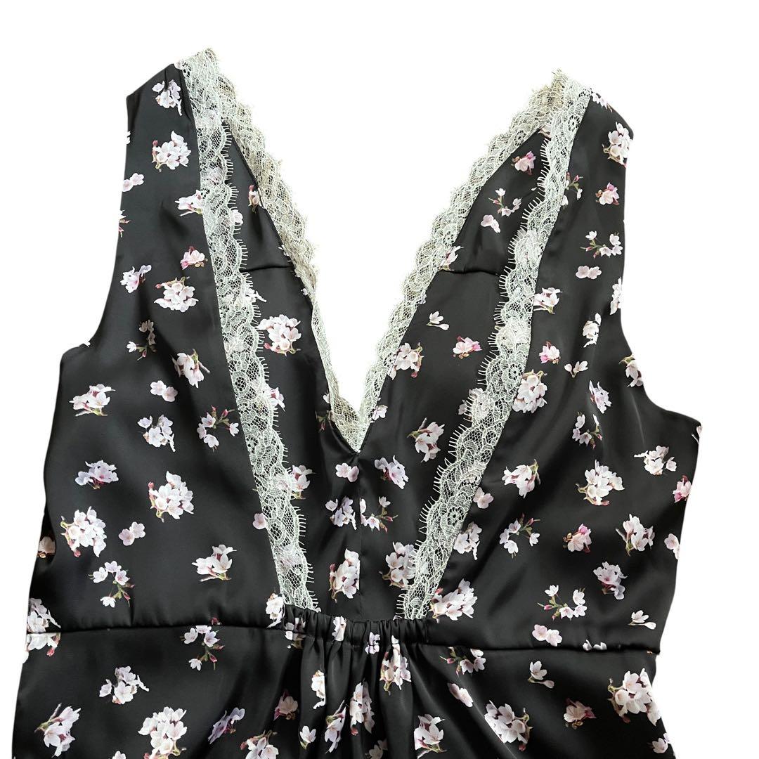 mikomori ミコモリ フラワー柄ノースリーブパンツドレス Mサイズ 極美品