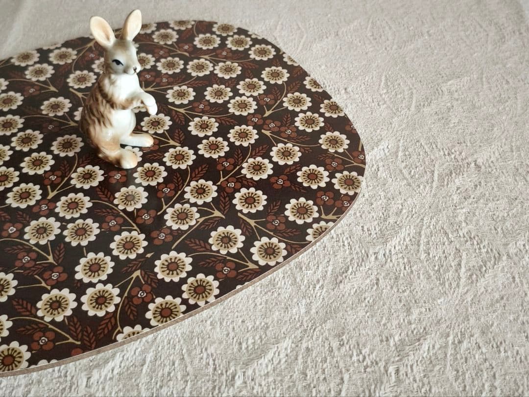 【まーちゃんさま】vintage tray ❀ ブラウン小花の クラシカルトレー