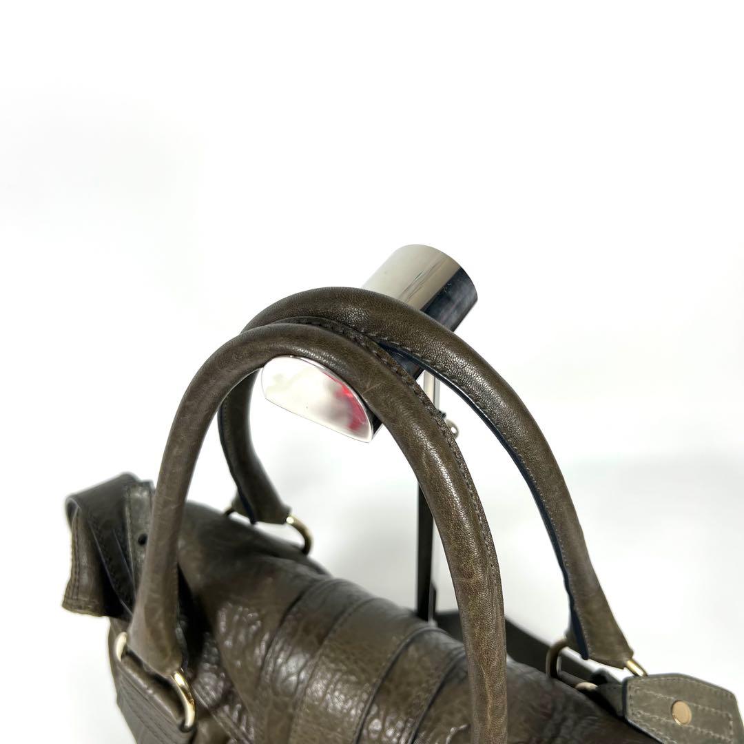 【良品】BVLGARI ブルガリ レオーニ ショルダーバッグ 2way カーキ