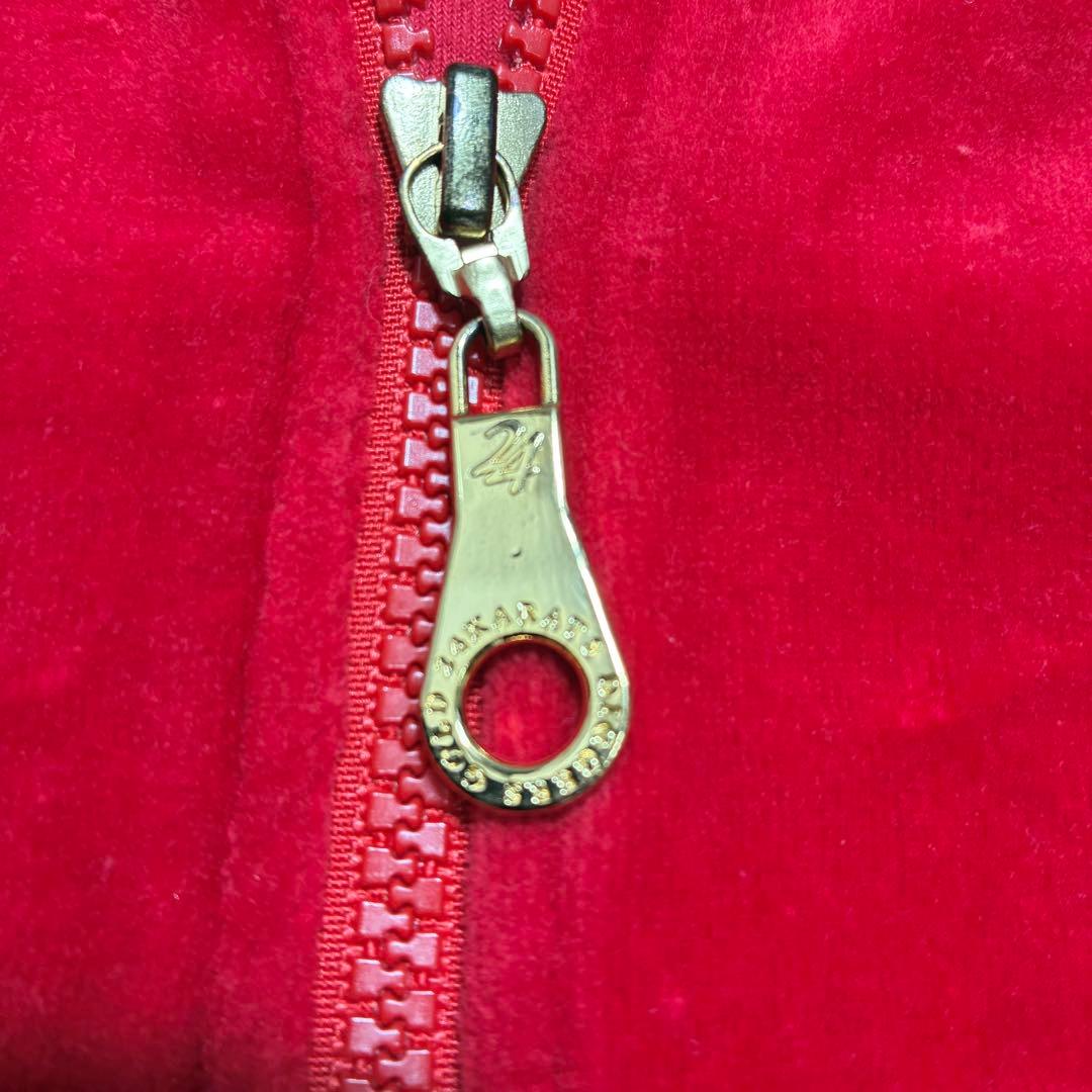 希少Lサイズ✨24カラッツ ベロア セットアップ デカロゴ ライン 赤 メンズ