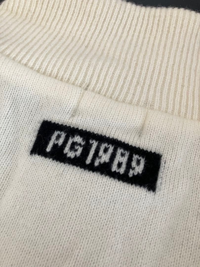 パーリーゲイツ ニットジャケット センターロゴ DIAPLEX 蓄熱　白