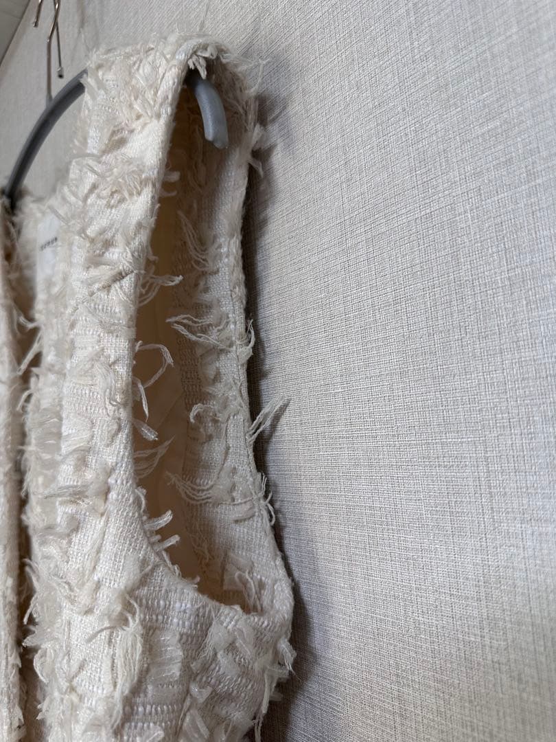 カデュネ リボンヤーン ペプラムジレ 38