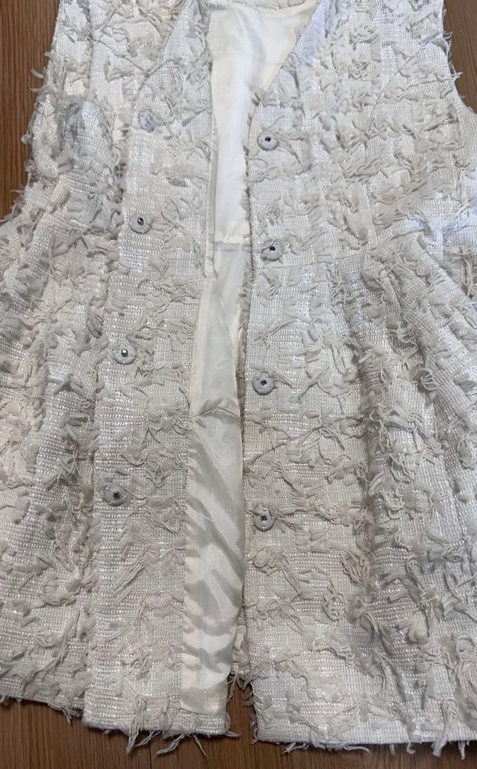 カデュネ リボンヤーン ペプラムジレ 38