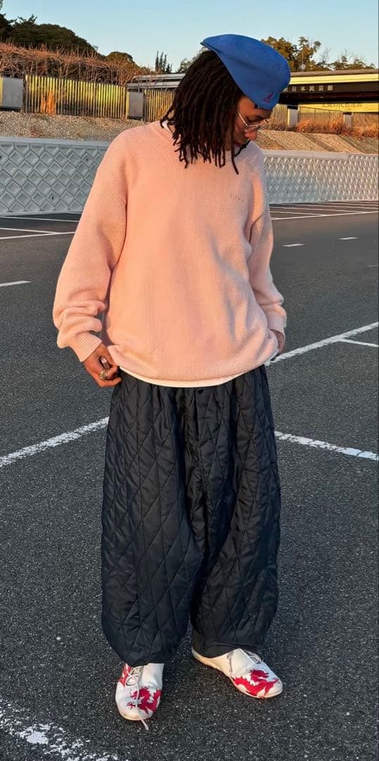 キルティングパンツ M-TALL ダークブルー　JCPenney 80s 古着