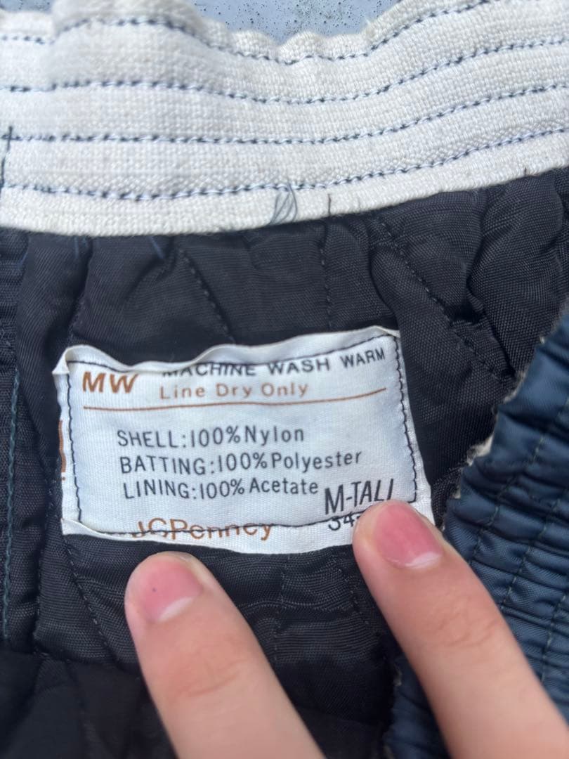 キルティングパンツ M-TALL ダークブルー　JCPenney 80s 古着
