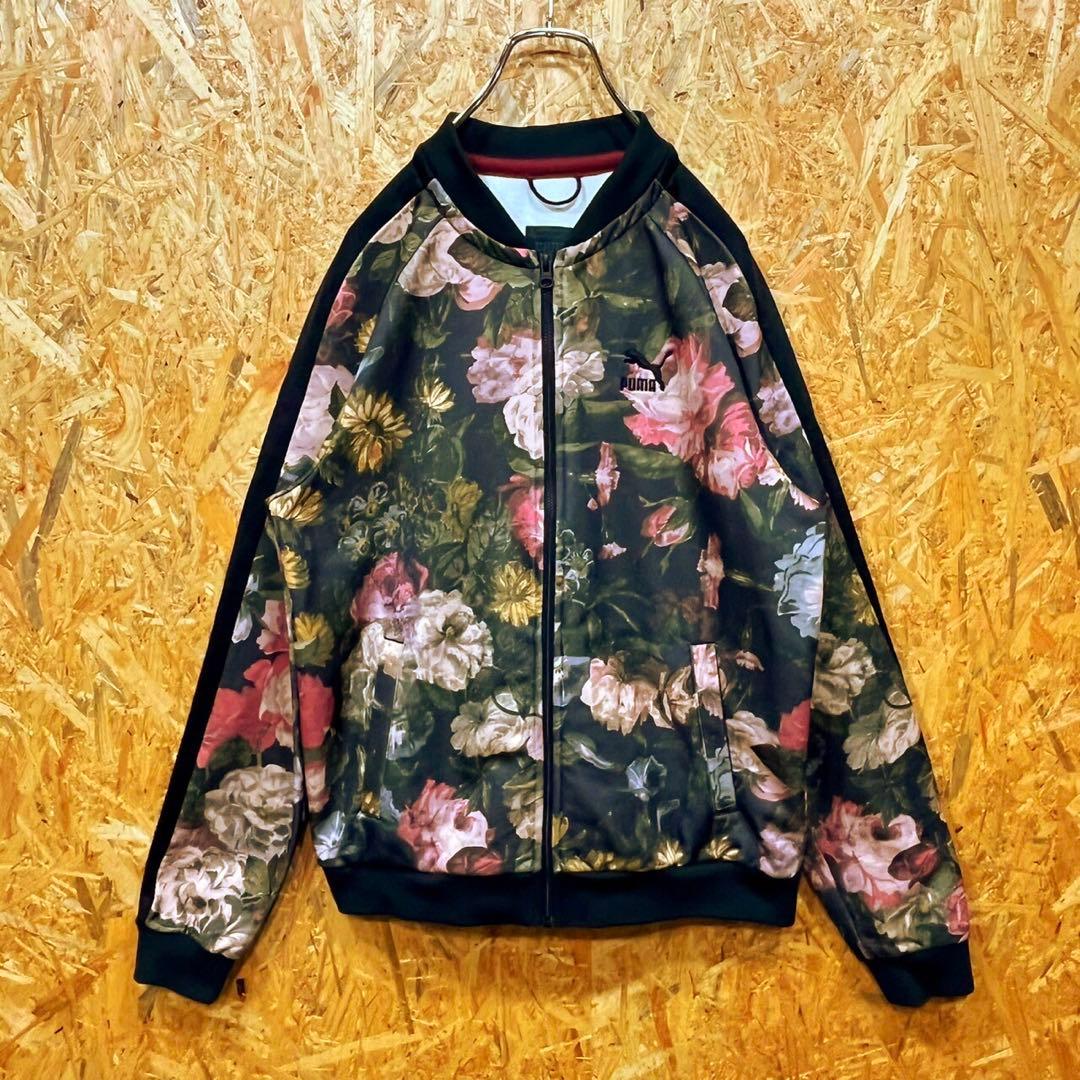 送料無料 プーマ 刺繍ロゴ 花柄 コラボ ゆるだぼ00s トラックジャケット