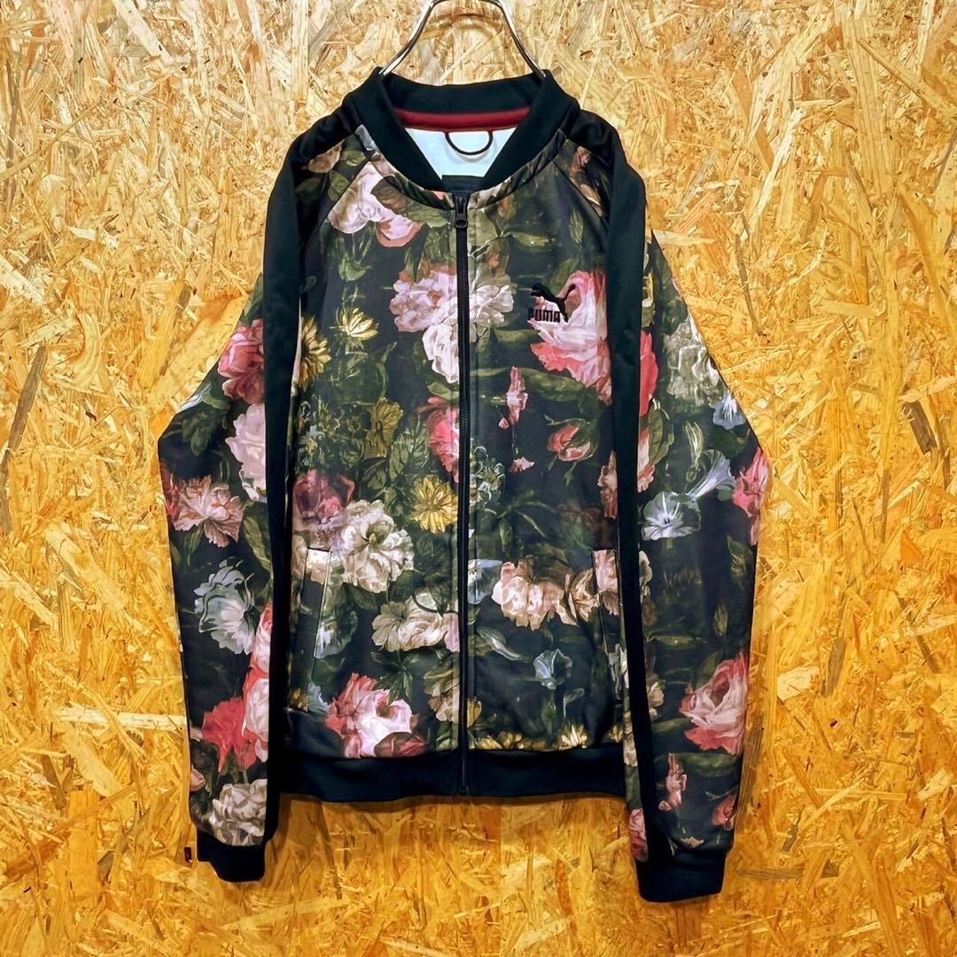 送料無料 プーマ 刺繍ロゴ 花柄 コラボ ゆるだぼ00s トラックジャケット