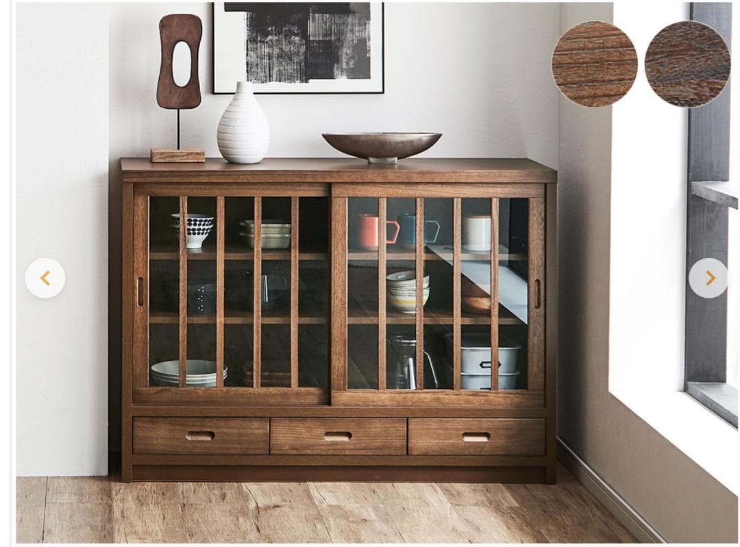 7月限定！大川まつり　食器棚　黒茶色　その2